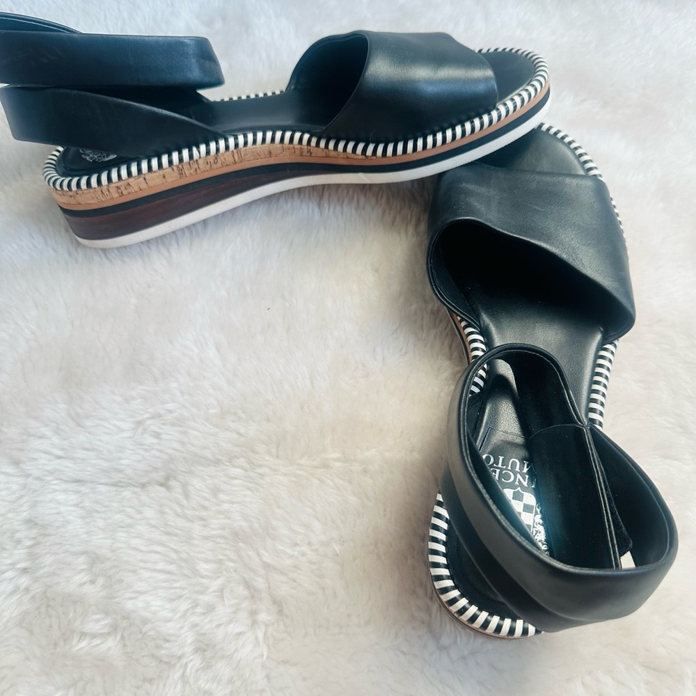 Vince Camuto Black Wedge Sandals - Picture 5 of 7
